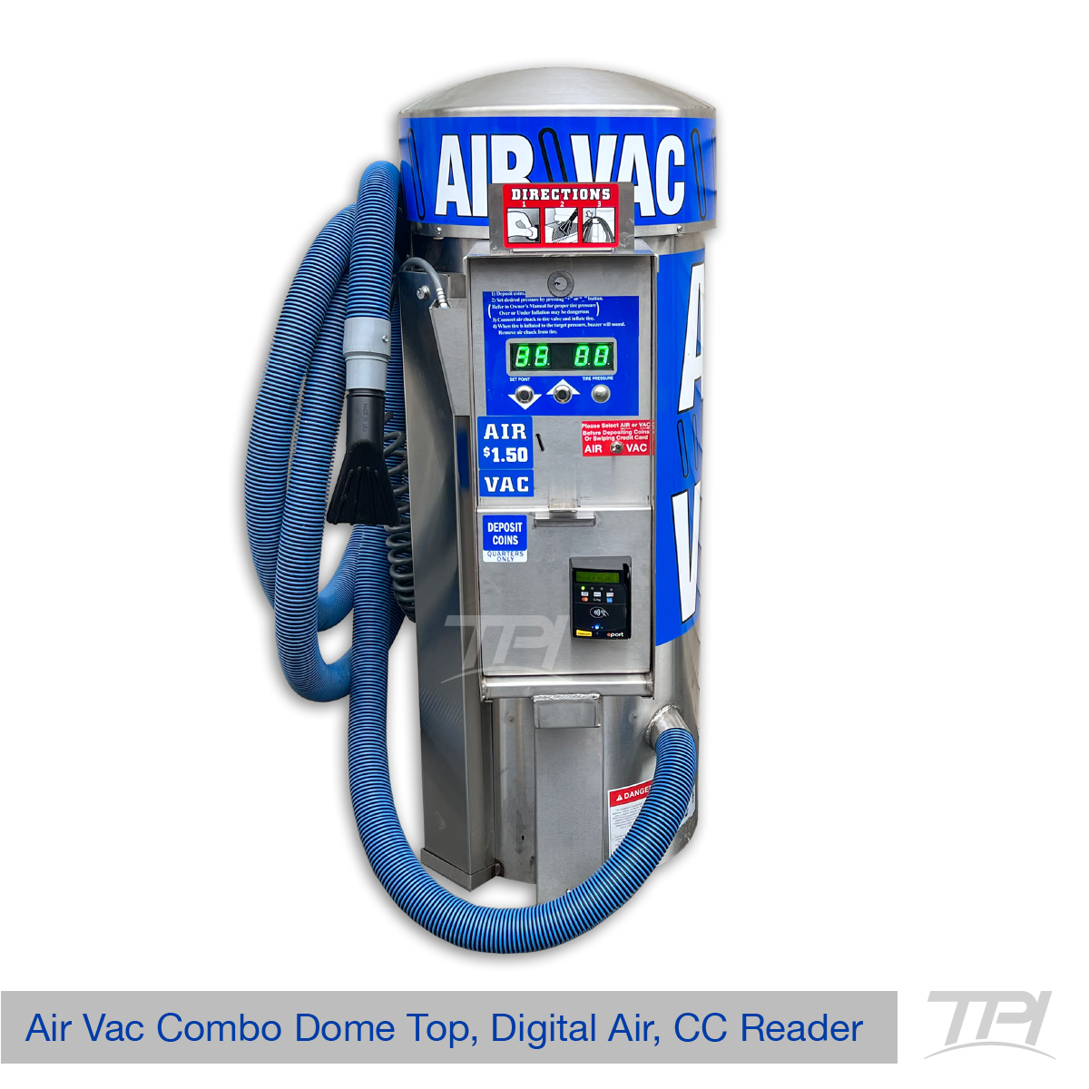 TPI combined air and vacuum vending station with service hoses